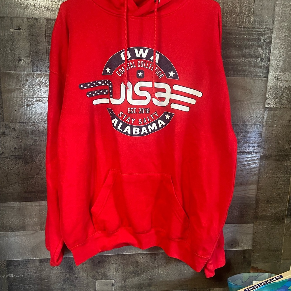 Red USA Alabama Graphic Hoodie - Unbranded Large